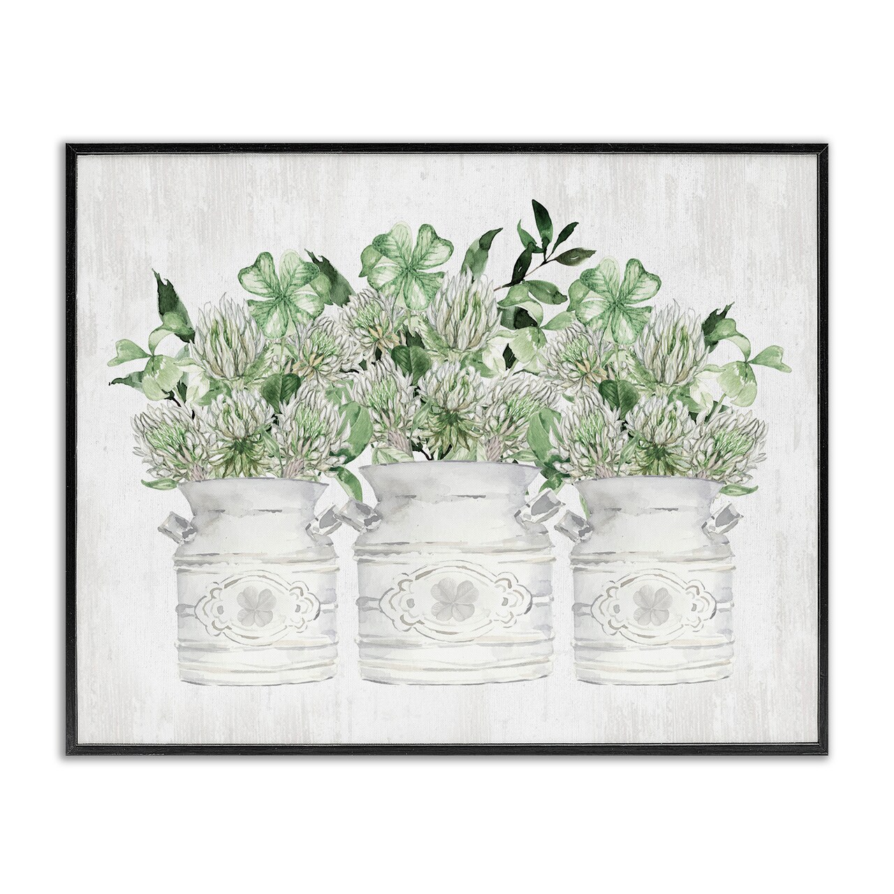Stupell Industries Rustic Spring Shamrock Assortments Framed Giclee, design by Lettered and Lined